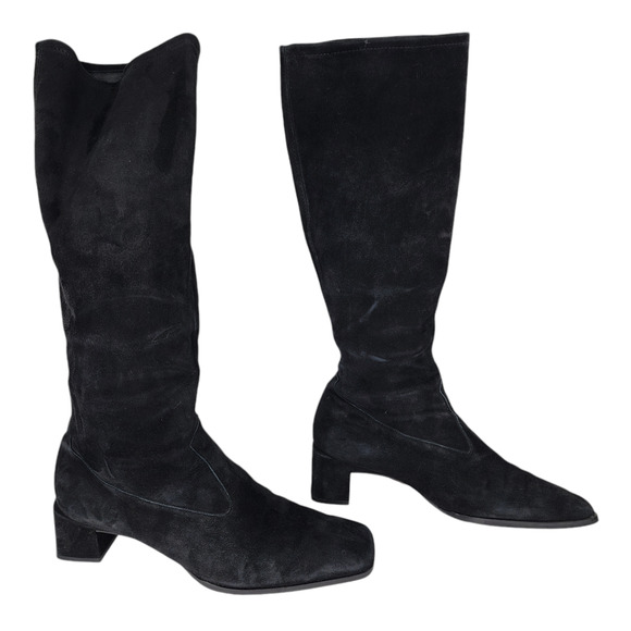 Peter Kaiser US 9 Knee High Riding Boot Women Lyra Black Suede Leather Pull On - Picture 2 of 12